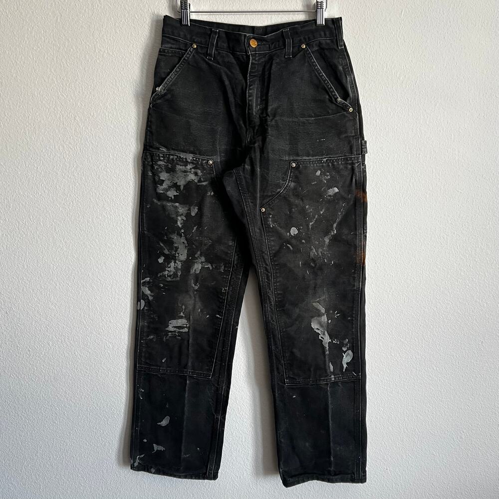 Carhartt B01 BLK black double knee work wear carpenter pants